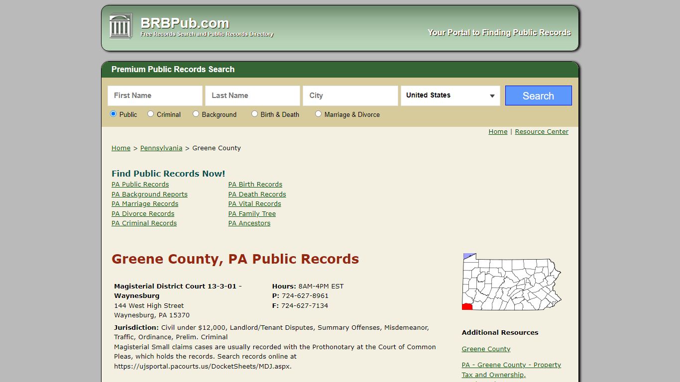 Greene County Public Records | Search Pennsylvania Government Databases