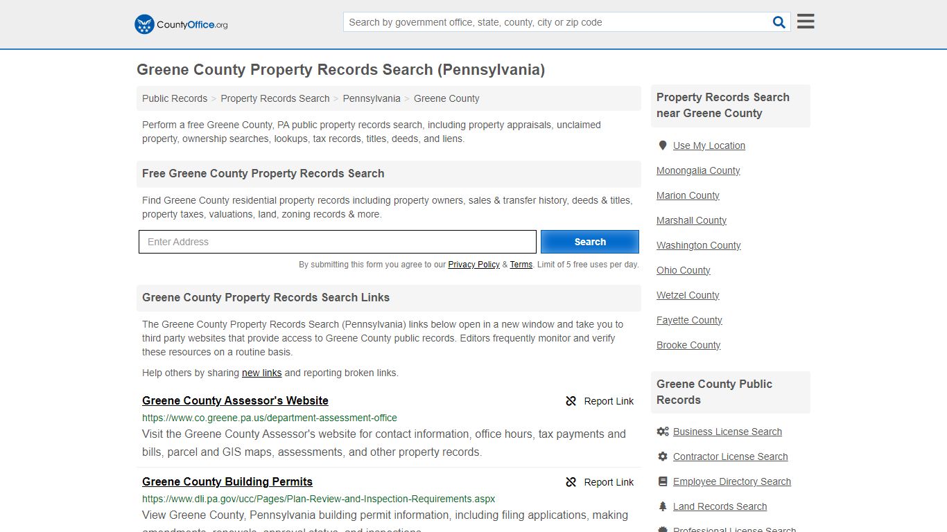 Greene County Property Records Search (Pennsylvania) - County Office